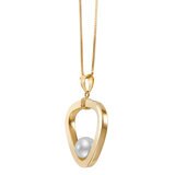 Dije de Perla Cultivada con Cadena 45.72cm, 8-8.5mm, Oro Amarillo de 14K