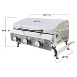 NXR, Parrilla de Acero Inoxidable Portátil de Gas Propano de 3 Quemadores NXR, Parrilla de Acero Inoxidable Portátil de Gas Propano de 3 Quemadores