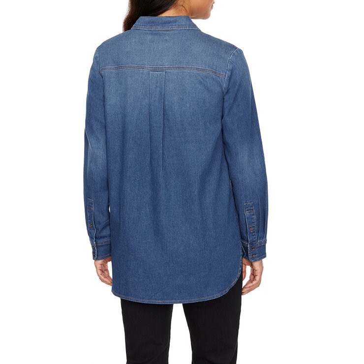 Buffalo David Bitton Camisa de jeans para Dama Azul lavado claro Grande