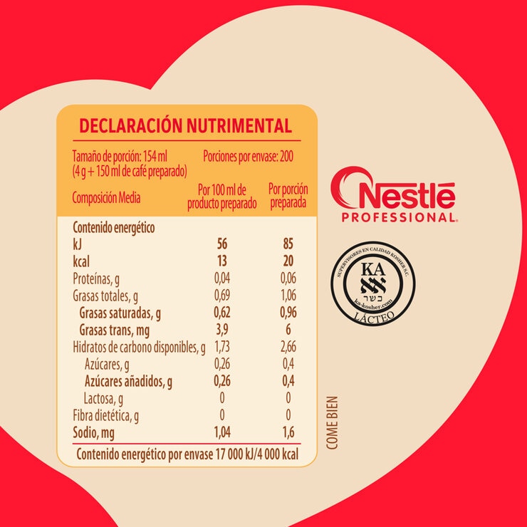 Coffee Mate Sustituto de Crema en Polvo 200 sobres de 4 g
