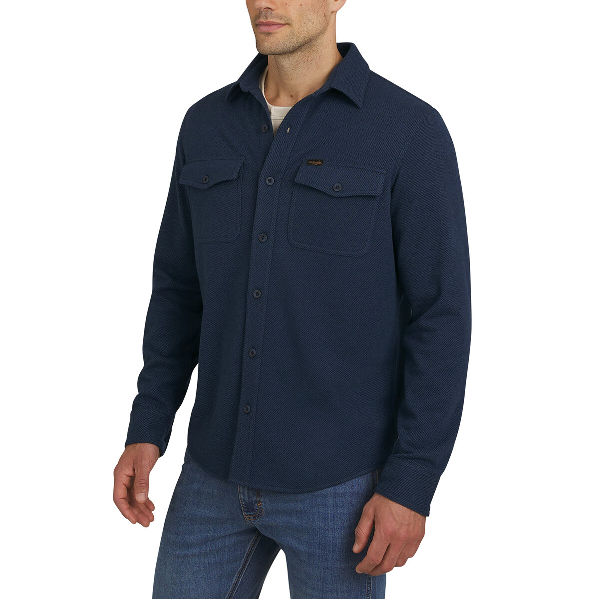 Wrangler Sobre camisa de franela para Caballero Azul Extra Grande