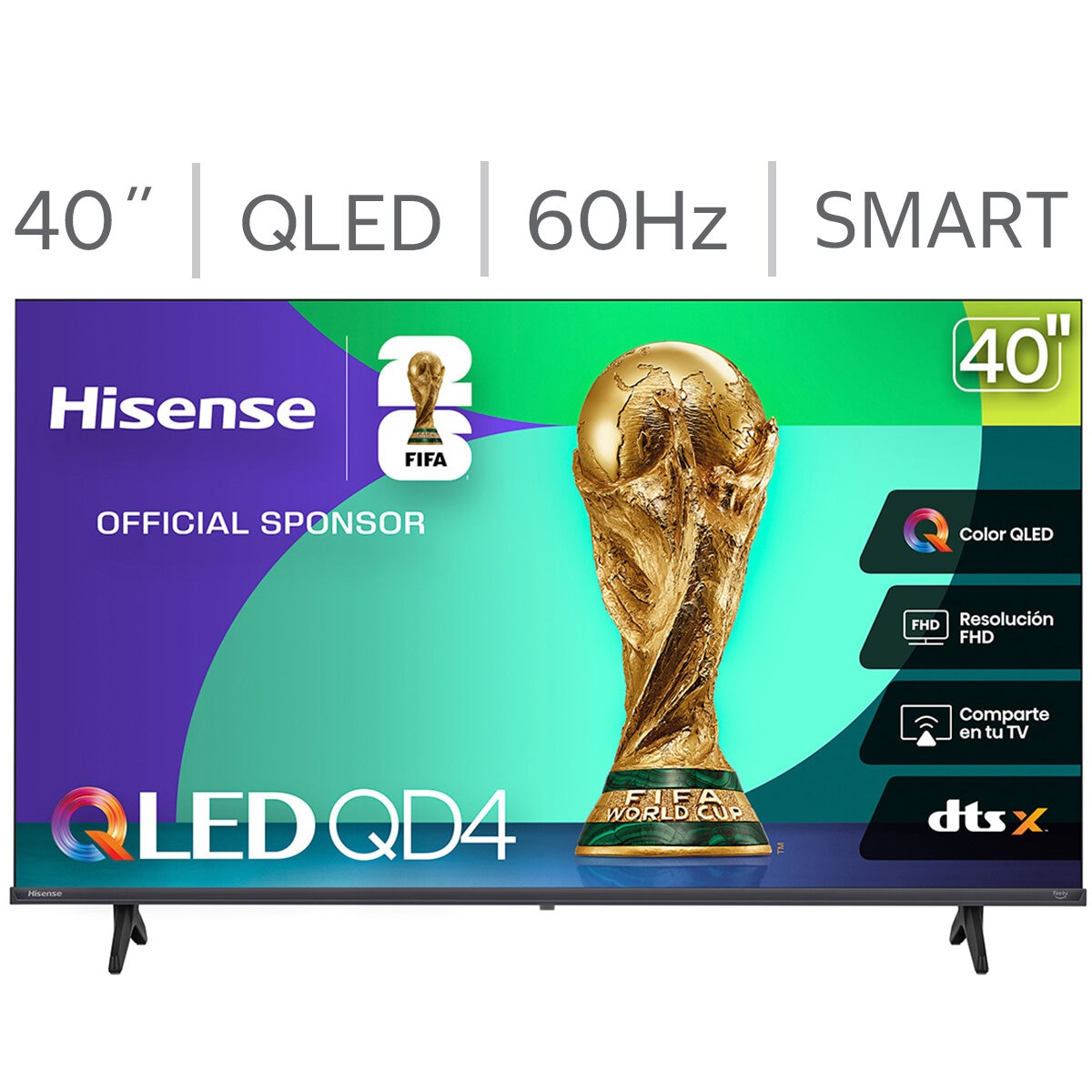 Hisense Pantalla 40" QLED 4K Fire TV