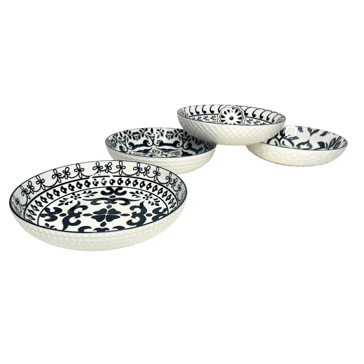 Signature Housewares Incorporated 4 Platos Hondos de Cerámica Negro