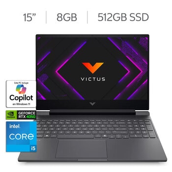 HP Victus Gaming 15-fa2018la Laptop 15" Full HD Intel Core i5 8GB 512GB SSD + 12 Meses de M365 Personal
