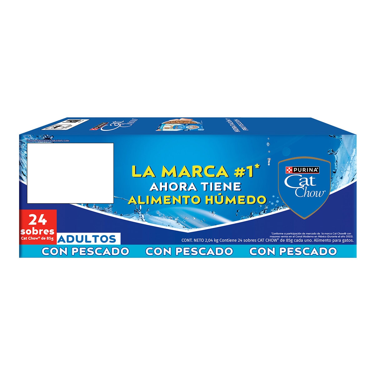 Cat Chow Purina Alimento Húmedo Adulto Sabor Pescado 24 pzas 85 g