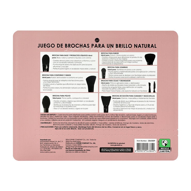 Glowiest Juego de Brochas 7pzas Glowiest Juego de Brochas 7pzas