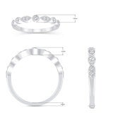Anillo de Diamantes, 0.23 ct, Oro Blanco 14K