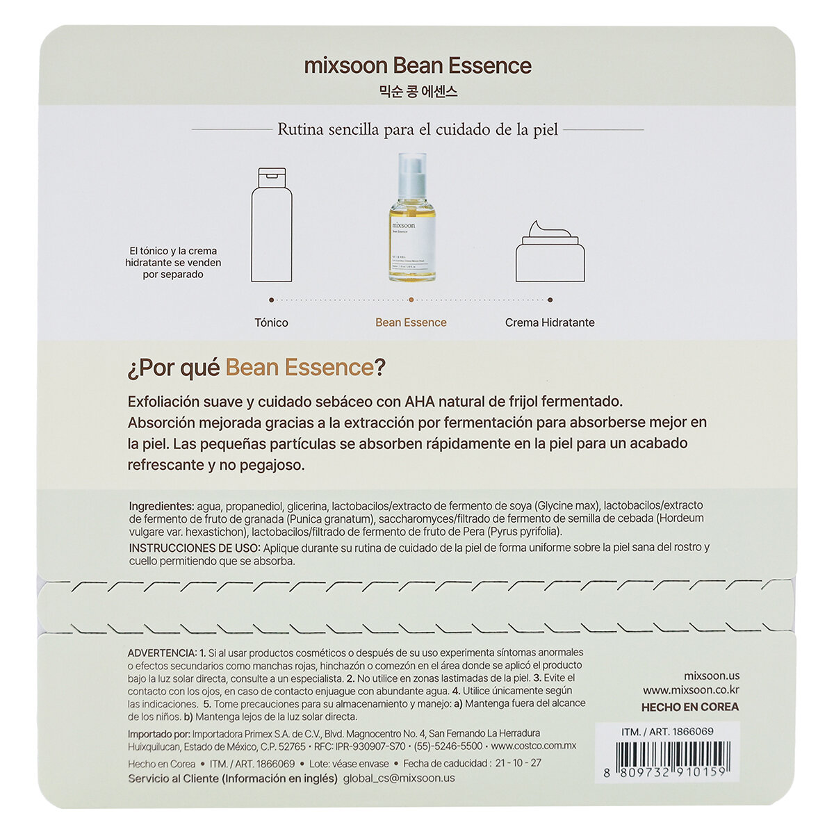 Mixsoon Esencia de Frijol 2 Piezas de 50 ml c/u