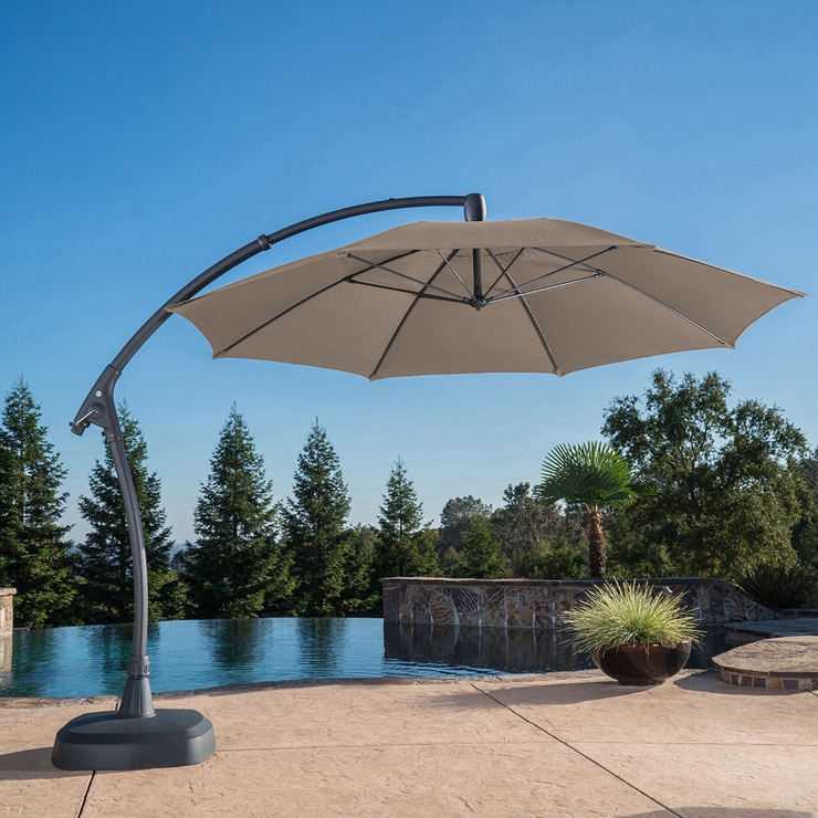 ProShade sombrilla para patio de 3.42m con poste lateral Costco México