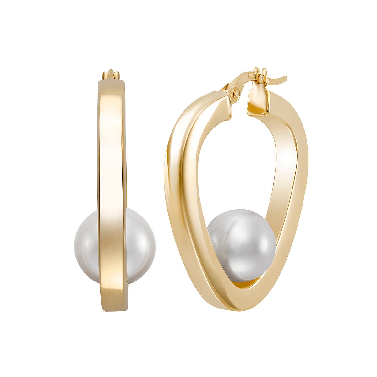 Arracadas de Perlas Cultivadas 8-8.5mm, Oro Amarillo de 14K