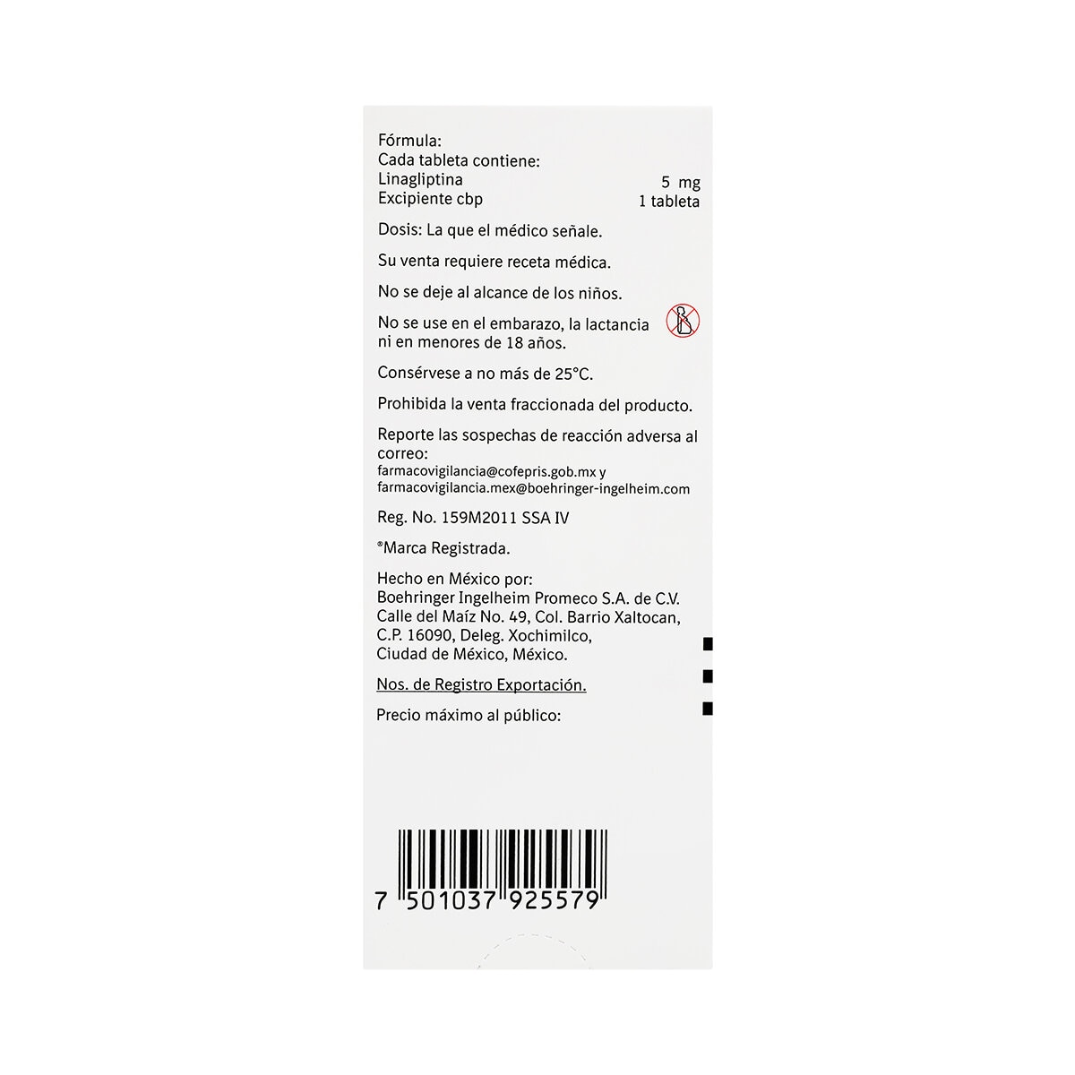 Trayenta 5mg 30 Tabletas