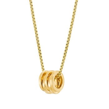Dije, Diseño de Rondelle de 5 filas, Oro Amarillo de 14K