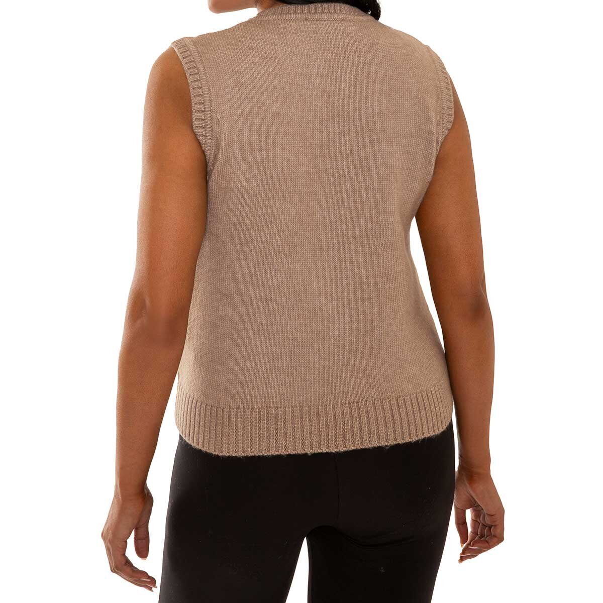 Mario Serrani Italy Chaleco de punto para Dama Café Chica