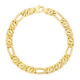Pulsera, Eslabones Ojo de Pajaro Oro 14K Pulsera, Eslabones Ojo de Pajaro Oro 14K