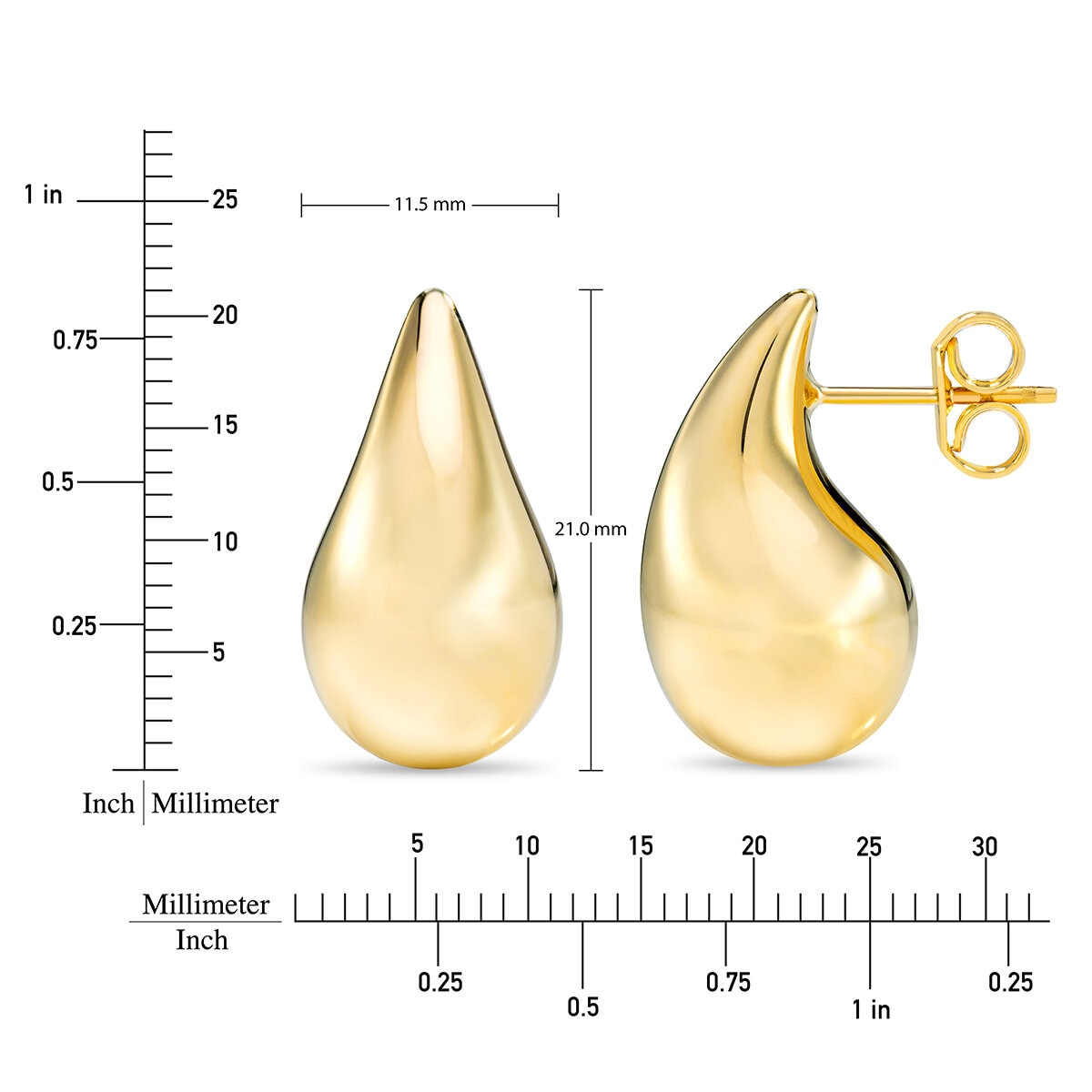 Aretes, Oro Amarillo de 14K