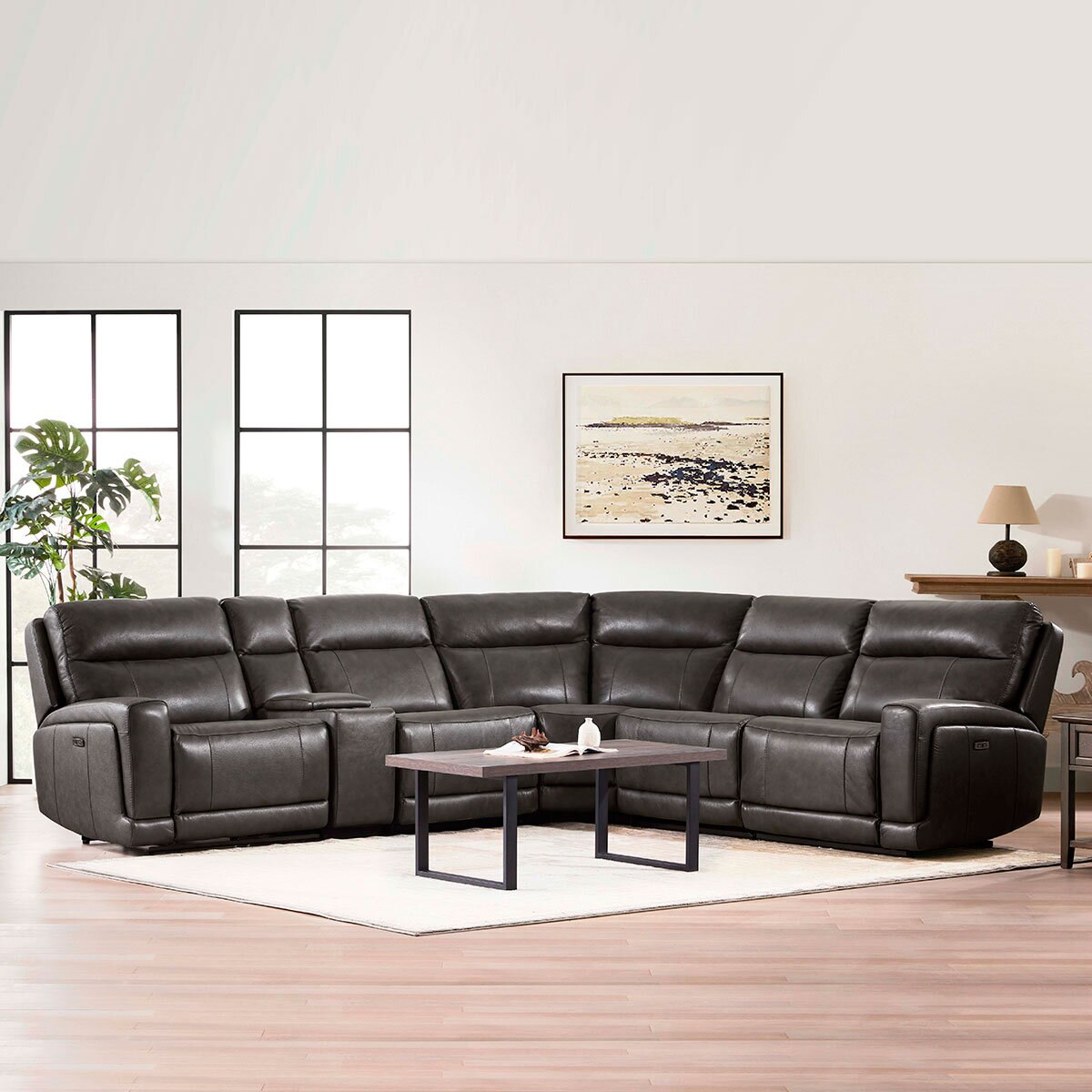 Gilmancreek Furniture Sof Seccional Reclinable de Piel c