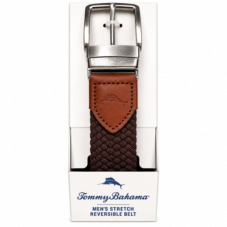Tommy Bahama Cinturón Reversible para Caballero Café Grande/Extra Grande Tommy Bahama Cinturón Reversible para Caballero Café Grande/Extra Grande