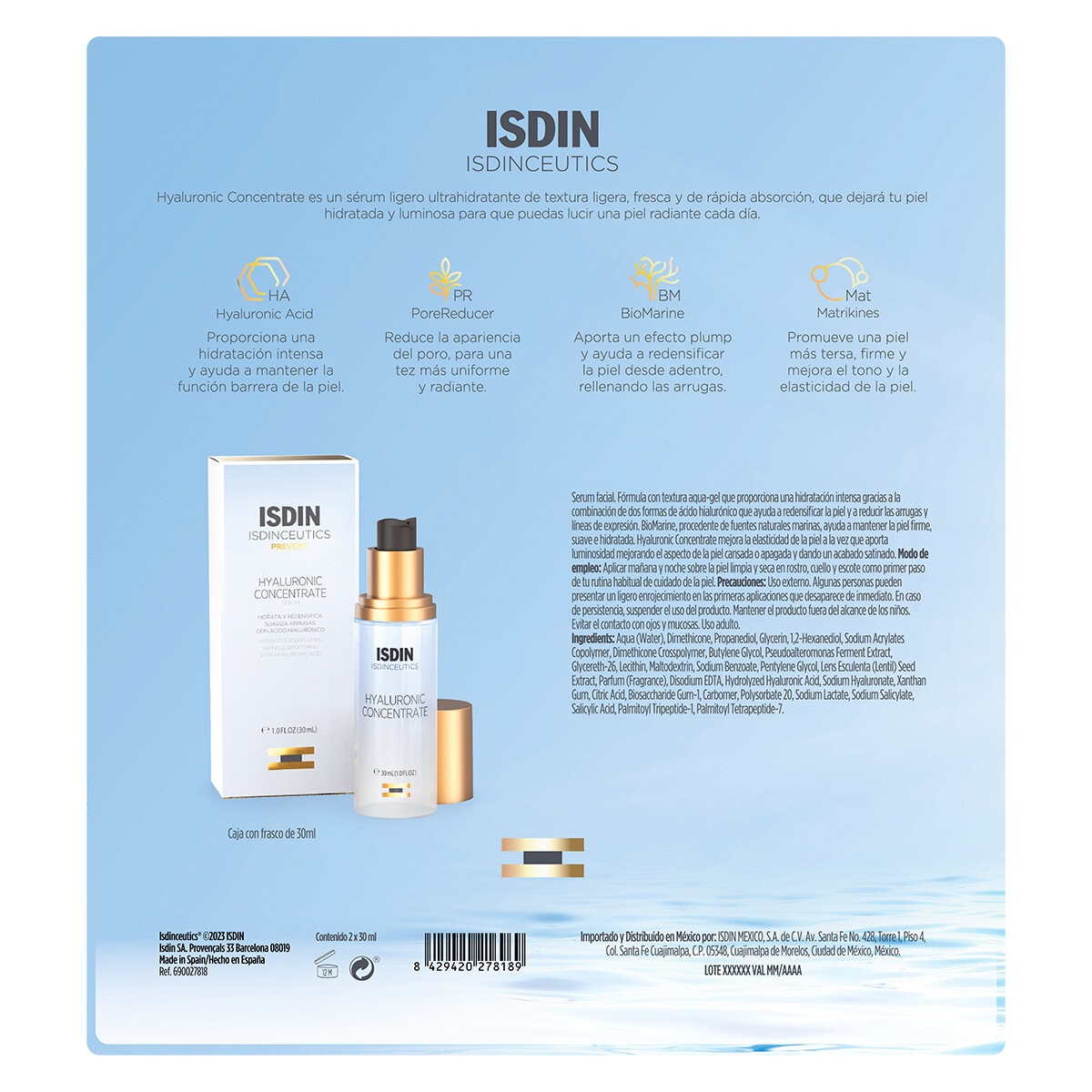 Isdin Isdinceutics Ácido Hialurónico Concentrado 2 pzas 30 ml Isdin Isdinceutics Ácido Hialurónico Concentrado 2 pzas 30 ml