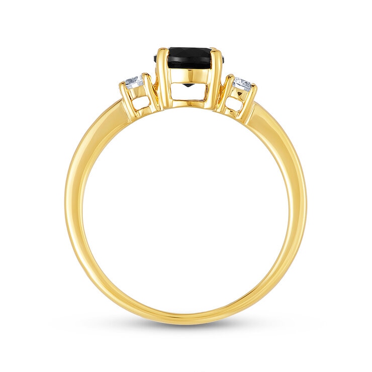 Anillo de Onix con Diamantes 0.15ctw, Oro Amarillo 14K