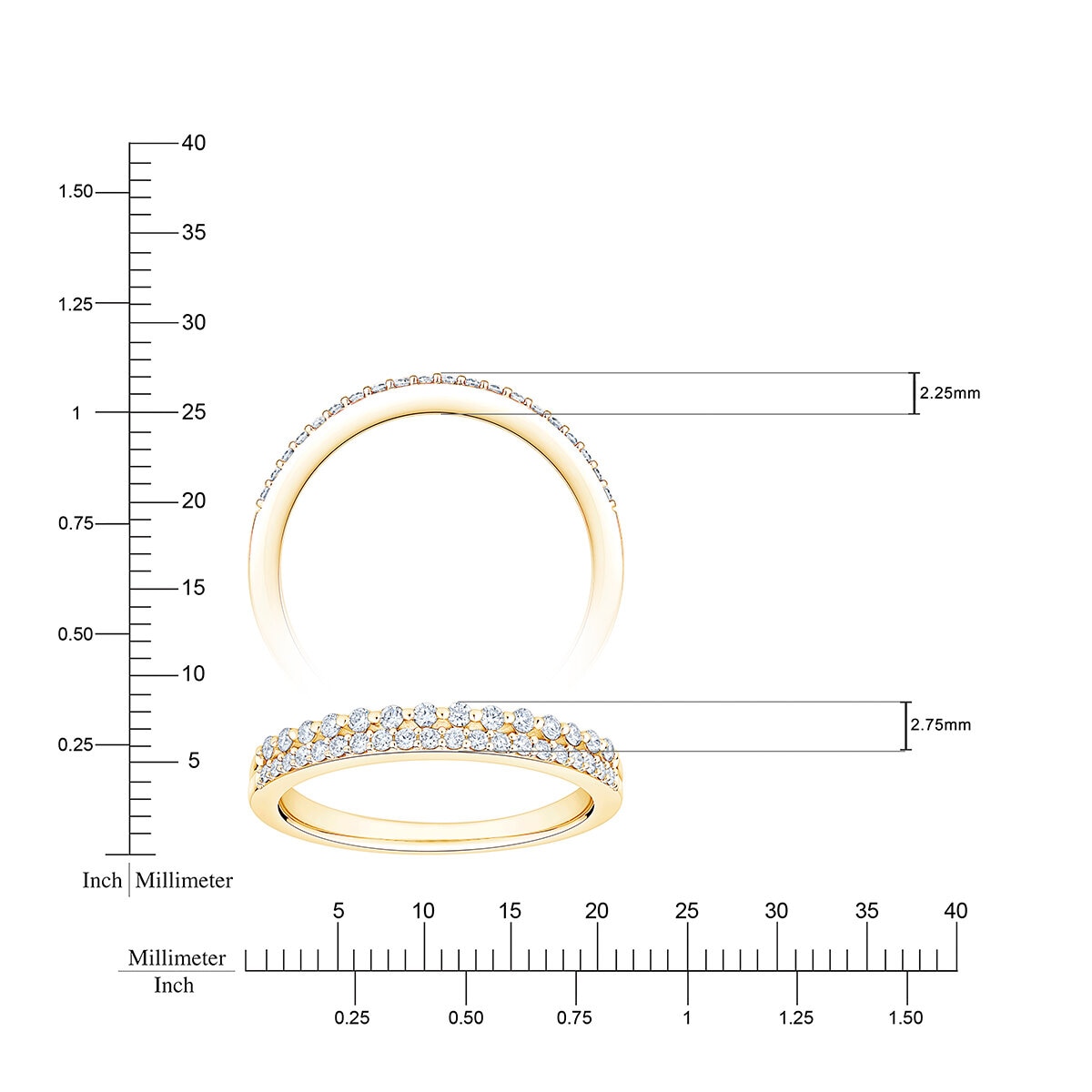 Anillo de Diamantes 0.25ctw, Oro Amarillo 14K Anillo de Diamantes 0.25ctw, Oro Amarillo 14K