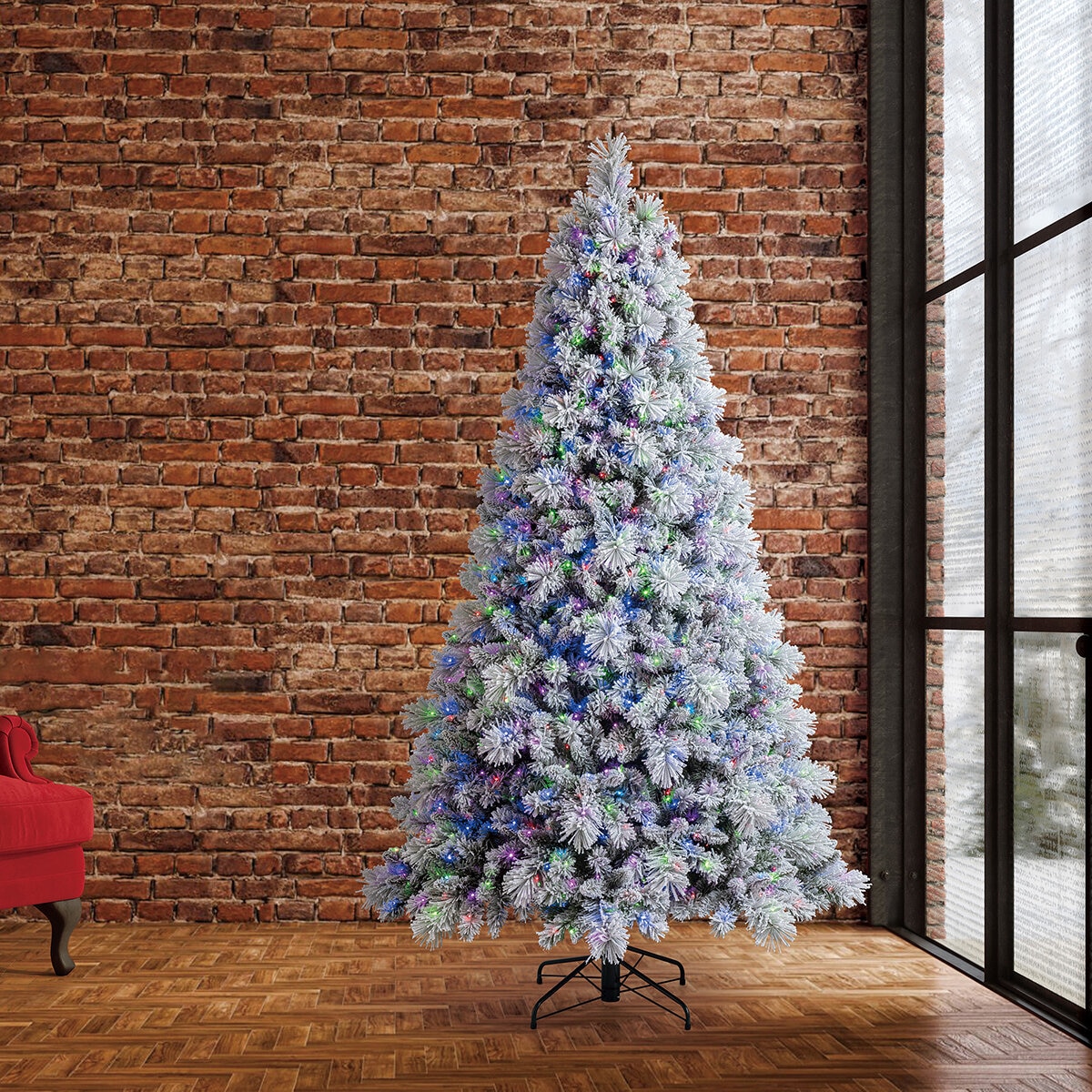 Árbol de Navidad Nevado Pre-Iluminado 2.2m con 1,150 Luces Radiant Micro LED