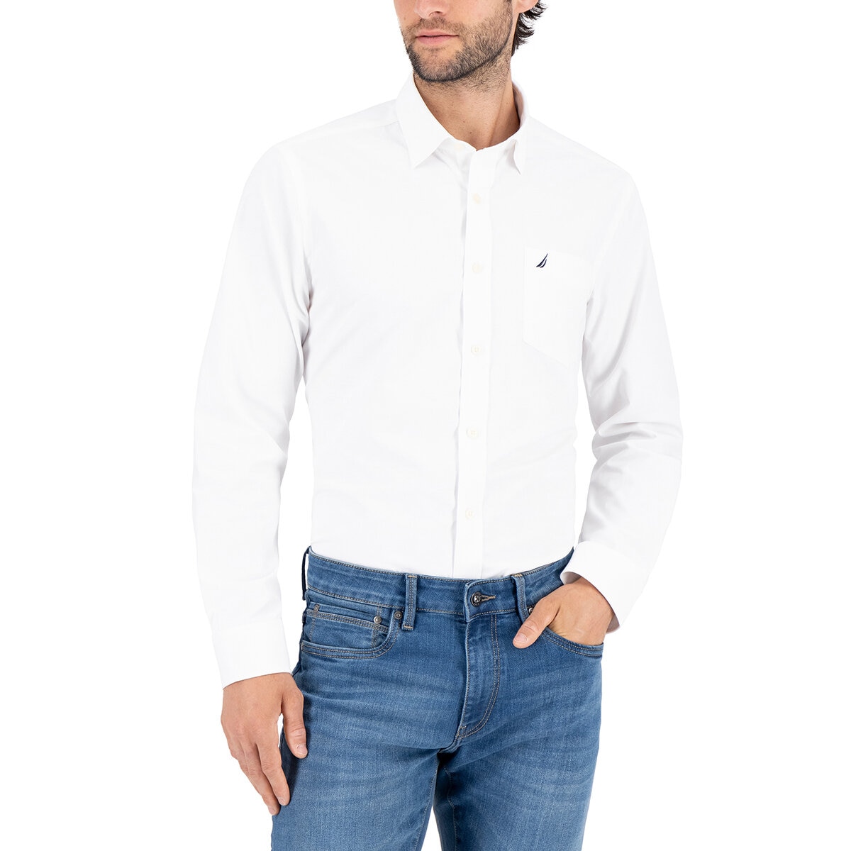 Nautica Camisa para Caballero Blanco Chica