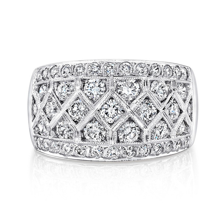 2.15ctw, Anillo con Banda de Diamantes, Oro Blanco de 18kt
