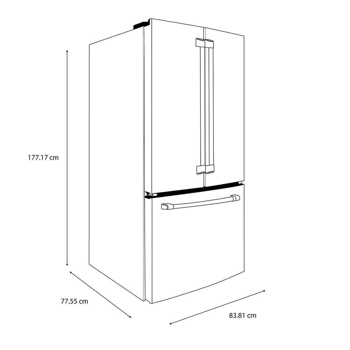Café Refrigerador French Door Color Gris