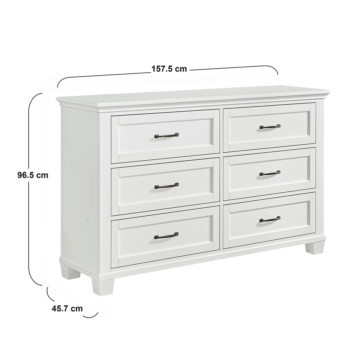 Universal Broadmoore, Rose, Cómoda de 6 Cajones Universal Broadmoore, Rose, Cómoda de 6 Cajones