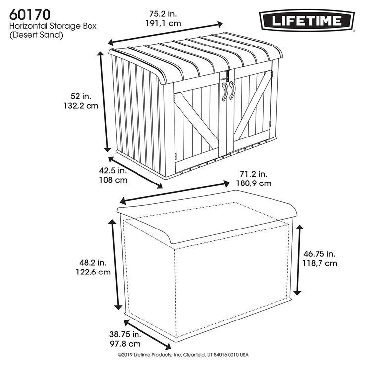 Lifetime, Cobertizo Horizontal de 1.8 m x 1.22 m