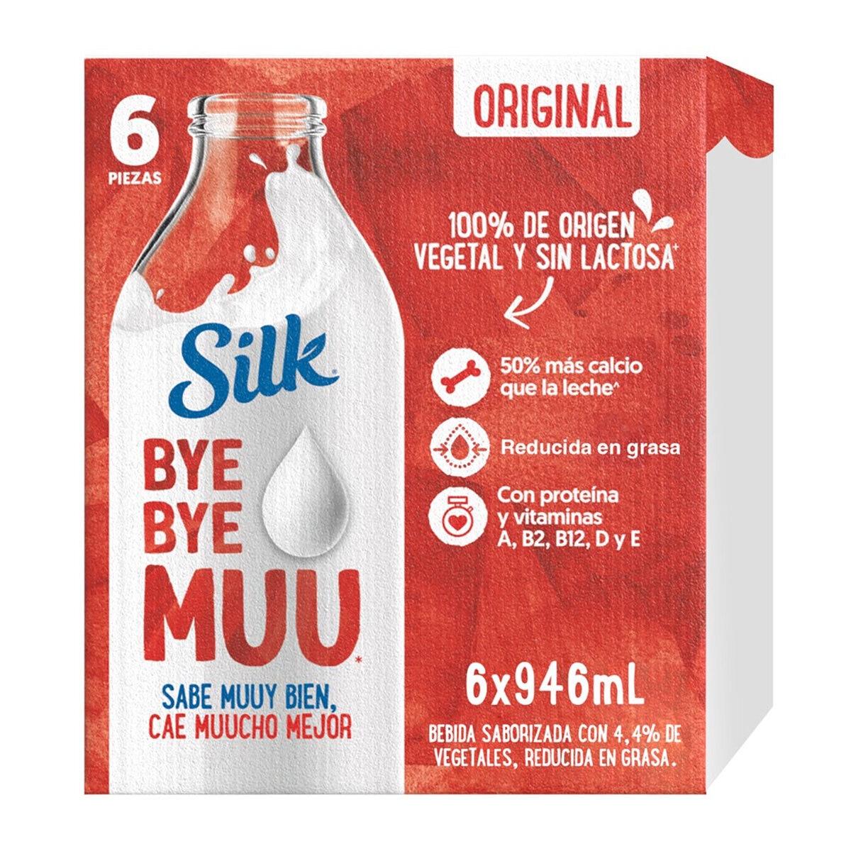 Silk Bye Bye Muu Original Bebida Vegetal 6 pzas de 946 ml