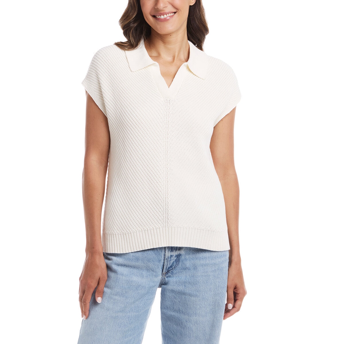 Weatherproof Vintage Suéter para Dama Blanco Mediana