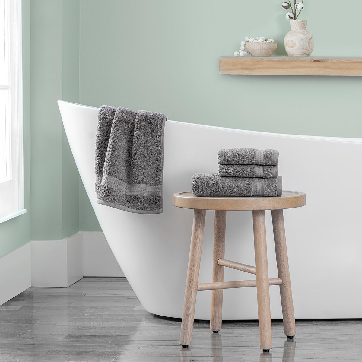 Purely Indulgent Juego de 4 Toallas Gris