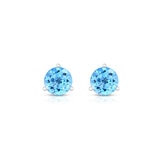 Aretes de Topacio Azul Claro, Oro Blanco de 14kt