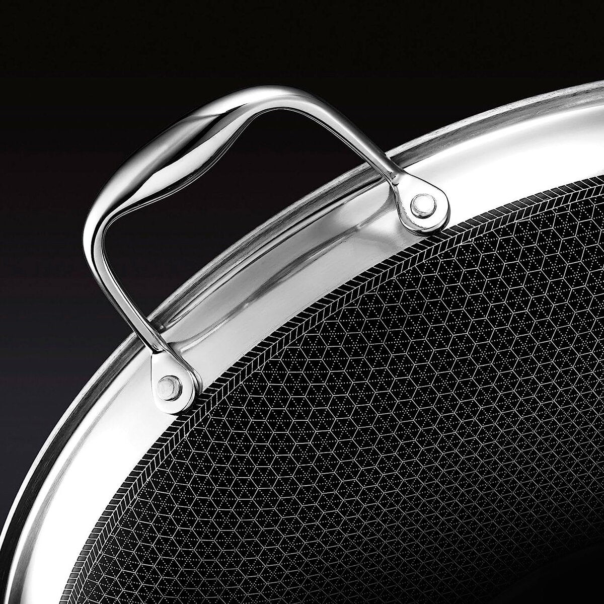Hexclad, Sartén Híbrido Acero Inoxidable 35 Cm con Tapa Hexclad, Sartén Híbrido Acero Inoxidable 35 Cm con Tapa