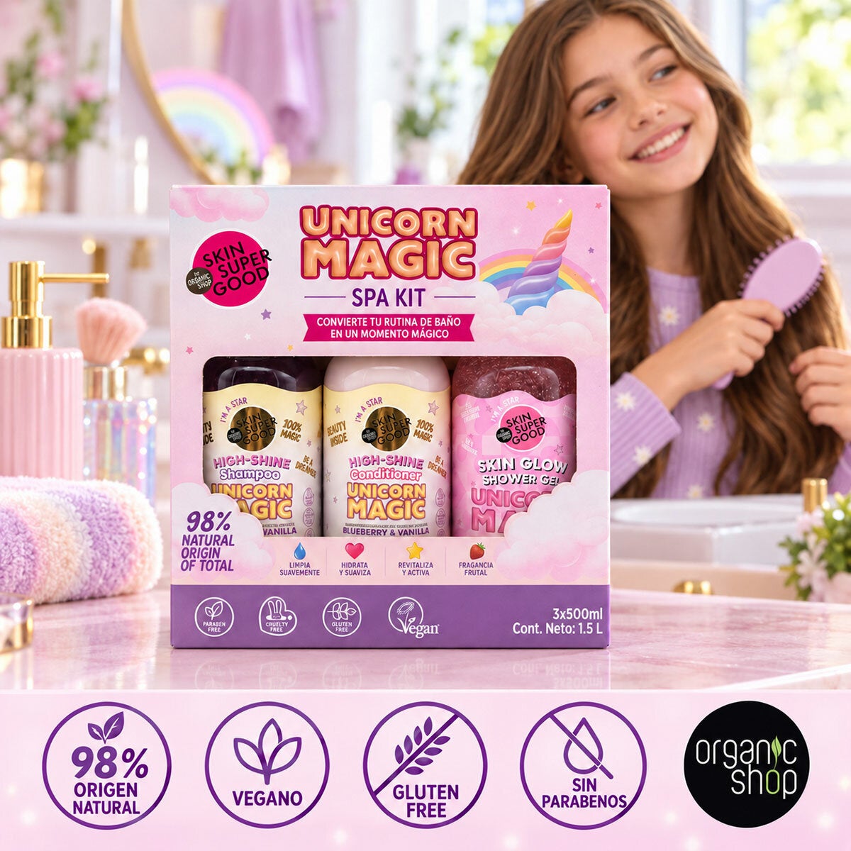 Unicorn Magic Spa Kit de Ducha 3 de 500 ml Unicorn Magic Spa Kit de Ducha 3 de 500 ml