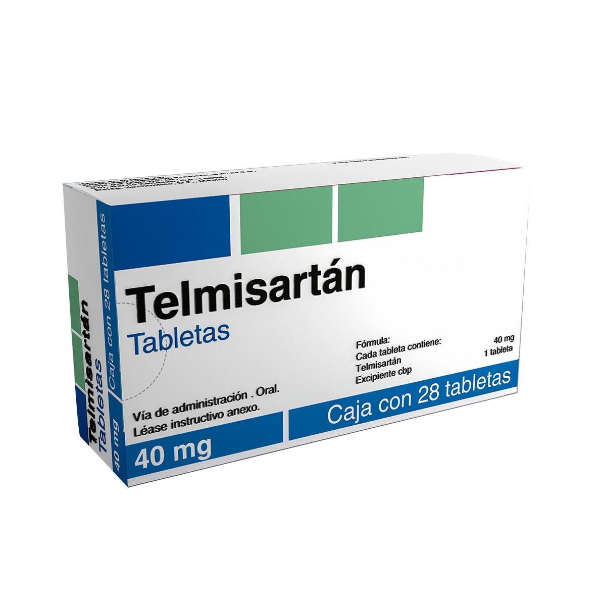 Telmisartán 40 mg 28 Tabletas
