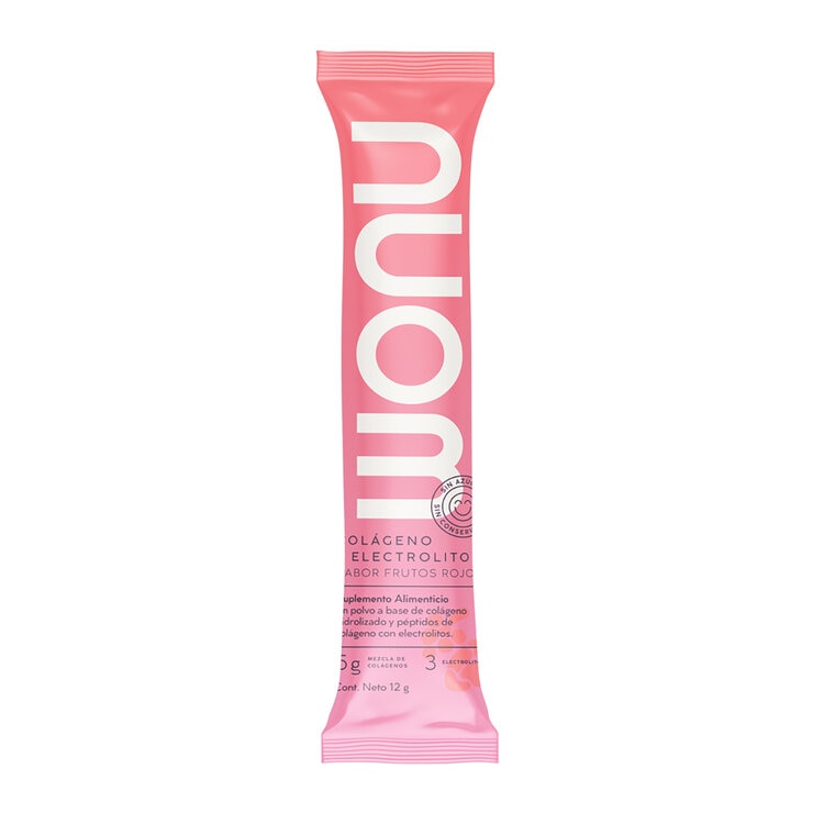WONU Colágeno con Electrolitos en Polvo Sabor Frutos Rojos 30 pzs de 12 gr