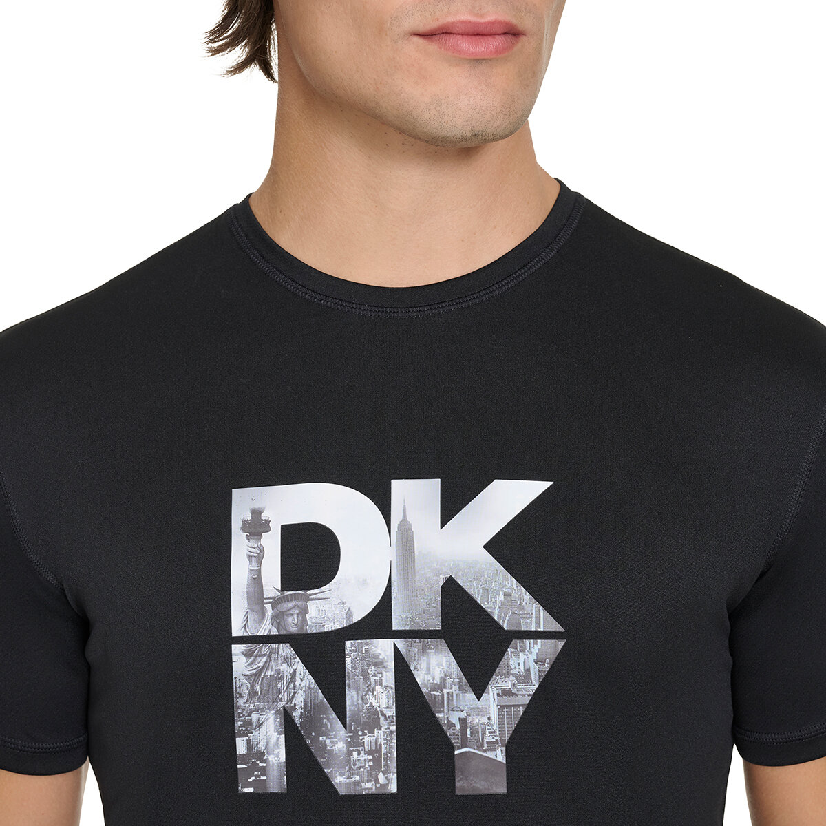 DKNY Playera para Caballero Negro Extra Grande