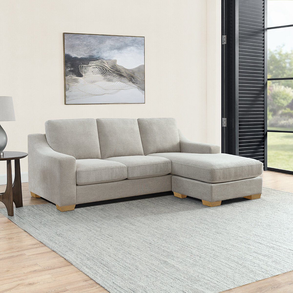 Thomasville , Sofá de Tela Tipo Chaise de 2 Piezas