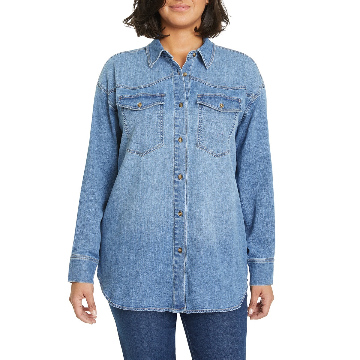 Gloria Vanderbilt Sobre camisa para Dama Azul Mediana