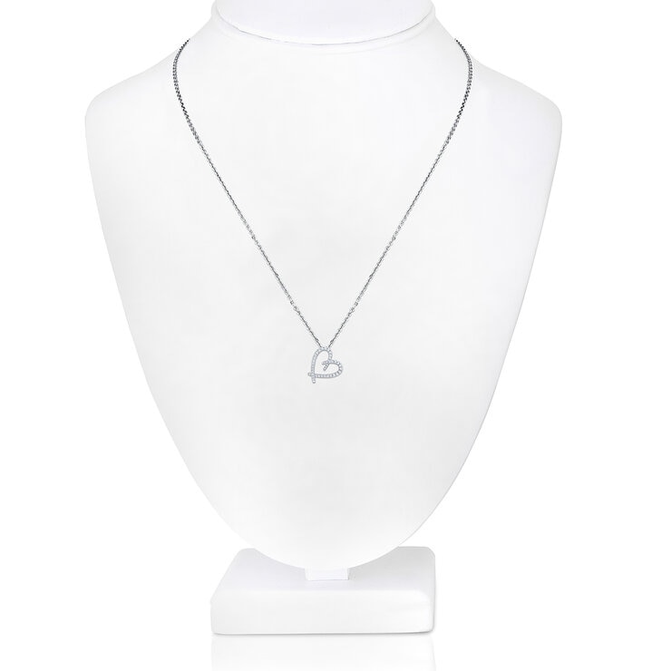 Dije de Corazon de Diamantes 0.30ctw, Oro Blanco 14K