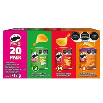 Pringles Papas Surtidas 20 pzas
