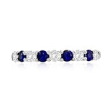 Anillo de Zafiro Azul y Diamantes 0.40ctw, Roro Blanco de 14k Anillo de Zafiro Azul y Diamantes 0.40ctw, Roro Blanco de 14k