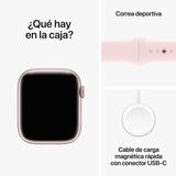 Apple Watch S9 (GPS) Caja de aluminio rosa 45mm con correa deportiva rosa
