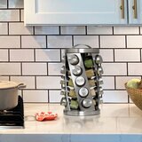 Kamenstein Especiero Giratorio de Acero Inoxidable con 20 Frascos y Especias