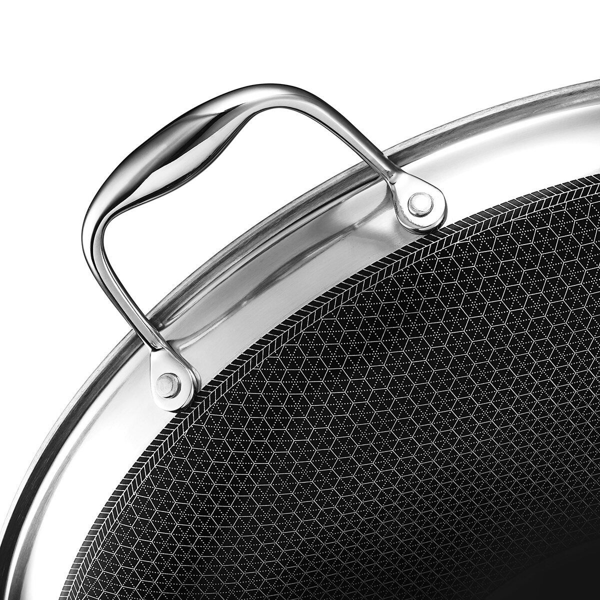 Hexclad, Sartén Híbrido Acero Inoxidable 35 Cm con Tapa Hexclad, Sartén Híbrido Acero Inoxidable 35 Cm con Tapa