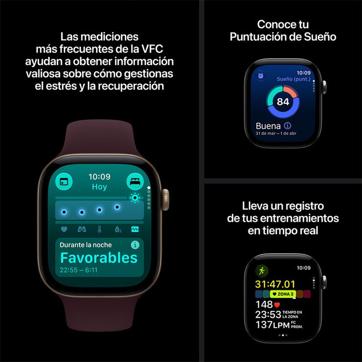 Apple Watch Series 12 (GPS) 42mm Aluminio Oro Claro + Correa Deportiva Arena - Talla S/M Apple Watch Series 12 (GPS) 42mm Aluminio Oro Claro + Correa Deportiva Arena - Talla S/M
