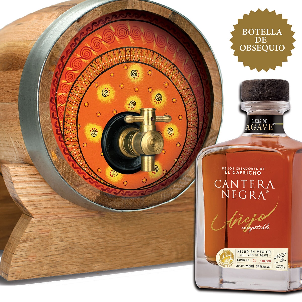 Barrica Artesanal + Cantera Negra Elixir de Agave 750ml (varios modelos)