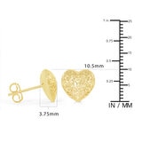 Aretes, Oro Amarillo de 14K, Corazon
